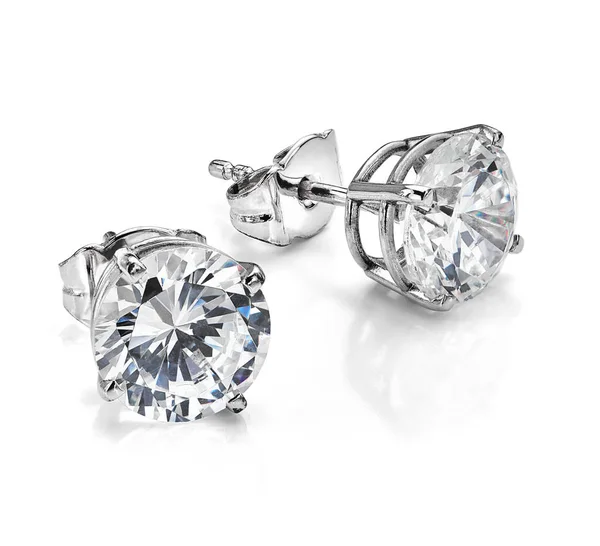 diamant-ohrringe-isoliert-weiß